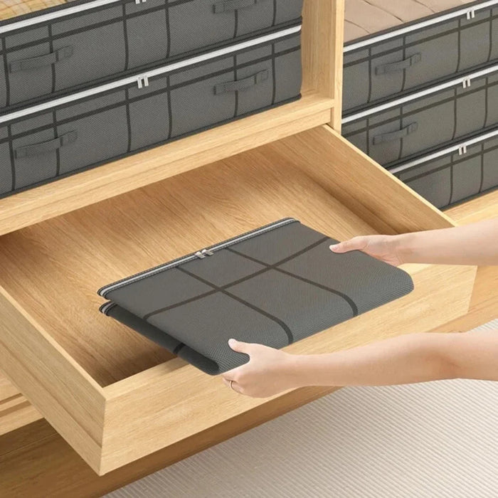100 x 50 x 18cm Under Bed Storage Bag Transparent Window Non Woven Fabric Foldable Organizer Pouch - 6