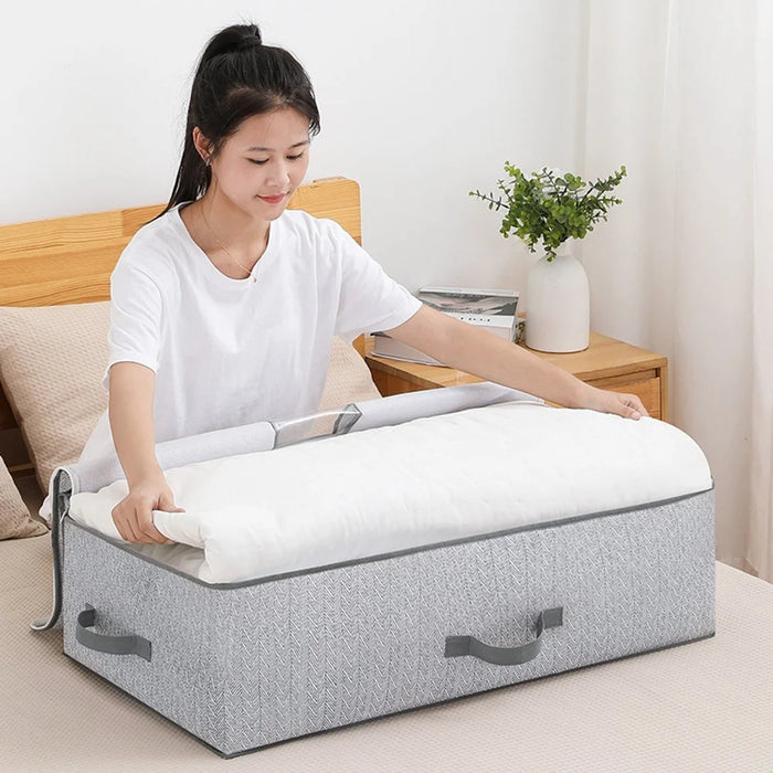 75L Arrow Pattern Under Bed Storage Bag Foldable Clothes Organizer Moving Packing Solution, 80 x 47 x 20cm - 6