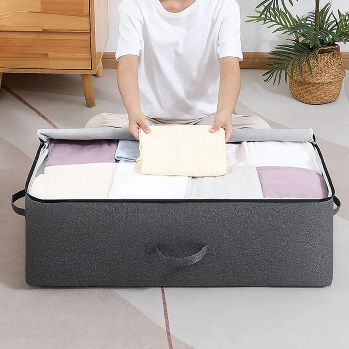 Size L Foldable Storage Bag Dustproof Under Bed Clothes Organization for Moving Packing, 80 x 47 x 15cm - 7