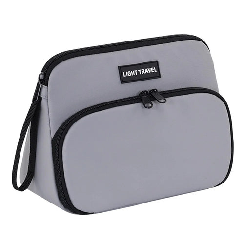 4040 Business Travel Toiletry Bag Men Large Capacity Double Layer Portable Cosmetic Organizer - Grey - 1