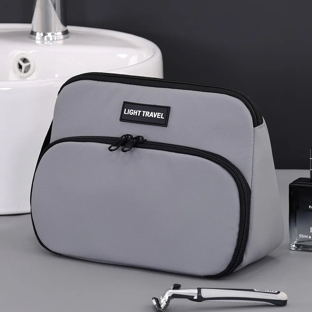 4040 Business Travel Toiletry Bag Men Large Capacity Double Layer Portable Cosmetic Organizer - Grey - 2
