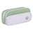 3029 Large Capacity Pencil Bag Students Oxford Fabric Double Layer Stationery Storage Pouch - Matcha Green - 1