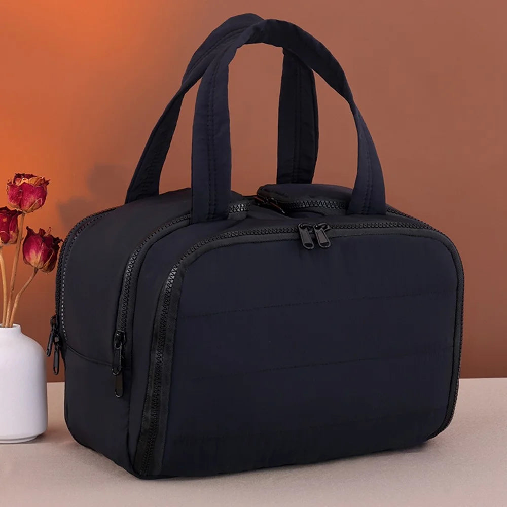 8089 Multifunctional Large Capacity Makeup Bag Travel Toiletry Organizer Portable Cosmetic Storage Bag - Black - 2