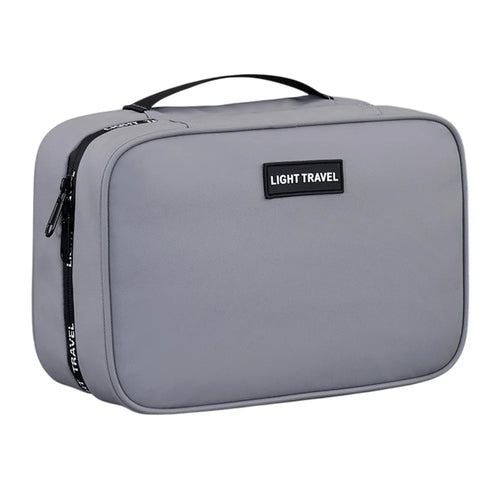 4039 Men Travel Toiletry Bag Portable Wet Dry Separation Business Trip Waterproof Hanging Cosmetic Storage Bag - Grey - 1