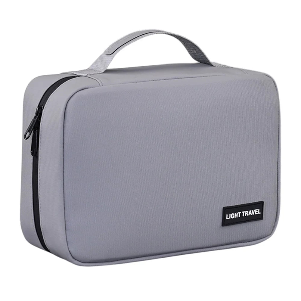 4042 Portable Men Travel Toiletry Bag Wet Dry Separation Hanging Waterproof Cosmetic Organizer - Grey - 1