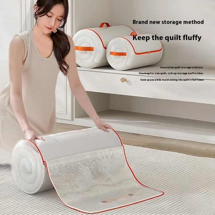 25 x 52cm PVC Cylindrical Storage Bag for Clothes Bedding Moistureproof Organizer with Carry Handles - 2