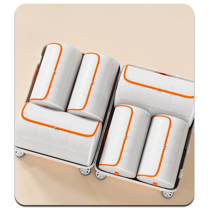 25 x 52cm PVC Cylindrical Storage Bag for Clothes Bedding Moistureproof Organizer with Carry Handles - 5