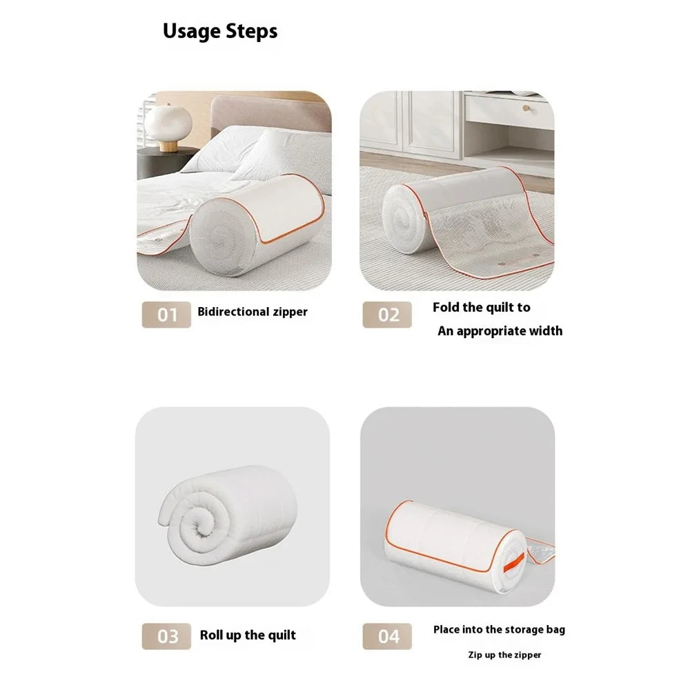 35 x 68cm Compressible PVC Cylindrical Storage Bag for Clothes Bedding Moistureproof Organizer with Carry Handles - 6
