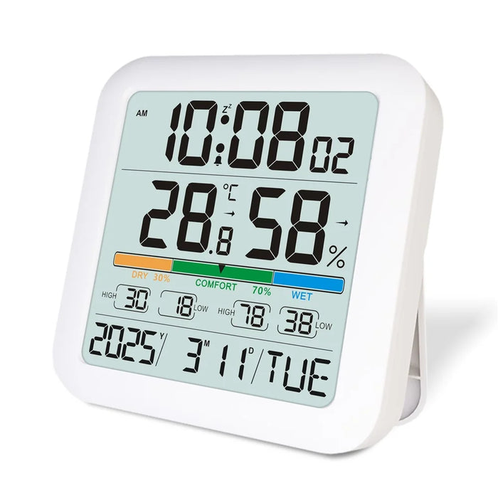 TS-8080 Large Screen Desktop Clock Digital Temperature Humidity Sensor Monitor with Comfort Level Indicator - 3