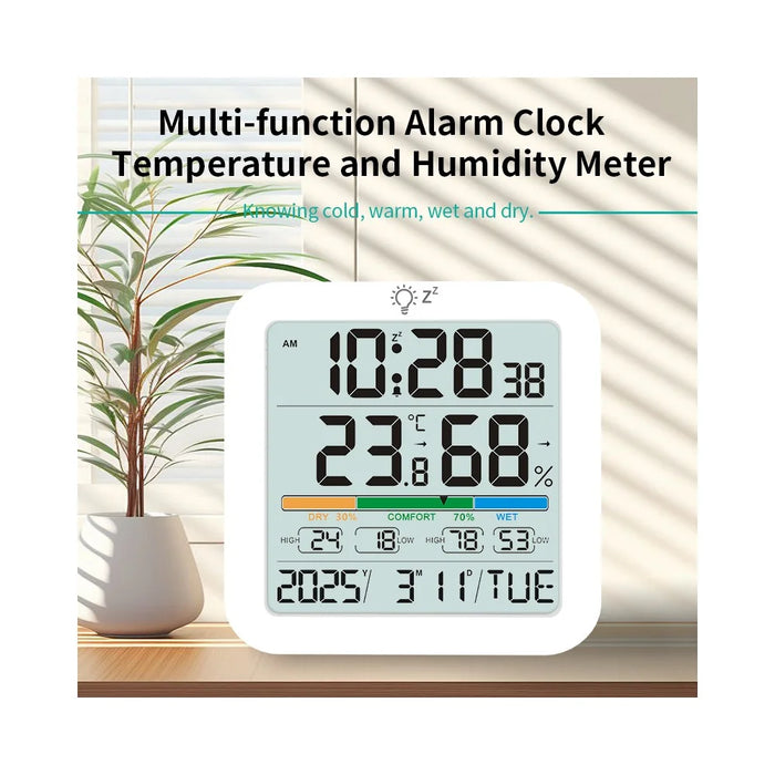TS-8080 Large Screen Desktop Clock Digital Temperature Humidity Sensor Monitor with Comfort Level Indicator - 4