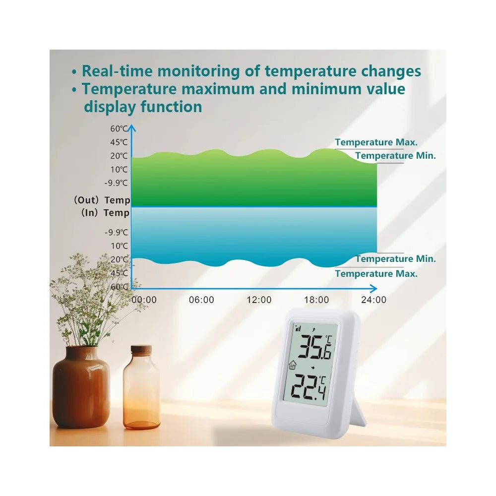TS-FT0401 2.56 Inch Screen High Precision Digital Temperature Monitor Indoor Outdoor Wireless Thermometer - 6