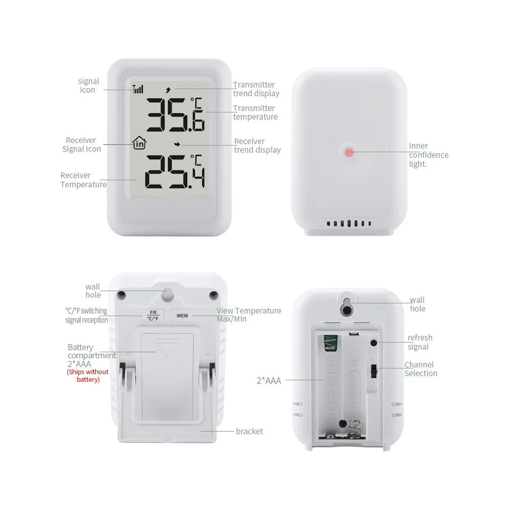 TS-FT0401 2.56 Inch Screen High Precision Digital Temperature Monitor Indoor Outdoor Wireless Thermometer - 7
