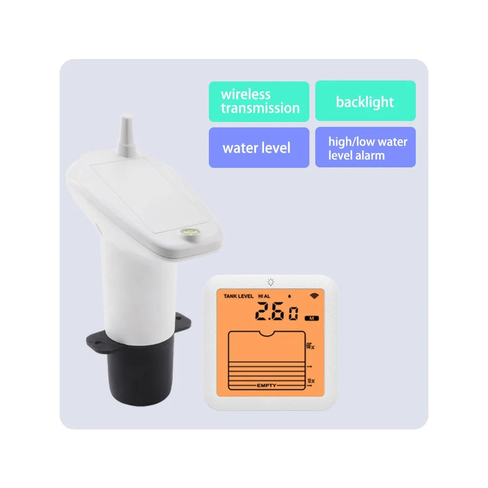 TS-FT007 Ultrasonic Water Level Monitor for Tank High Low Alarm Water Level Sensor with Backlit - 7