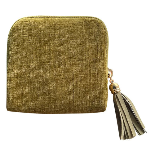 Jewelry Organizer Bag Tassel Zipper Pouch Multi-Compartment Storage Case for Rings Pendants Bracelets - Avocado Green - 1