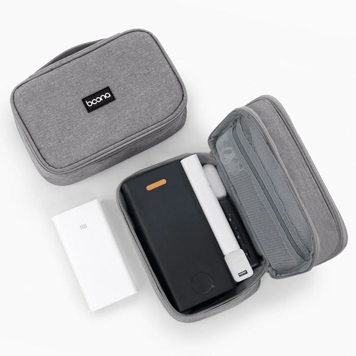 BAONA BN-B010 Large Size Digital Accessories Carrying Zipper Bag Water Resistant Data Cable Power Bank Organizer Case Phone Storage Bag - Black - 5