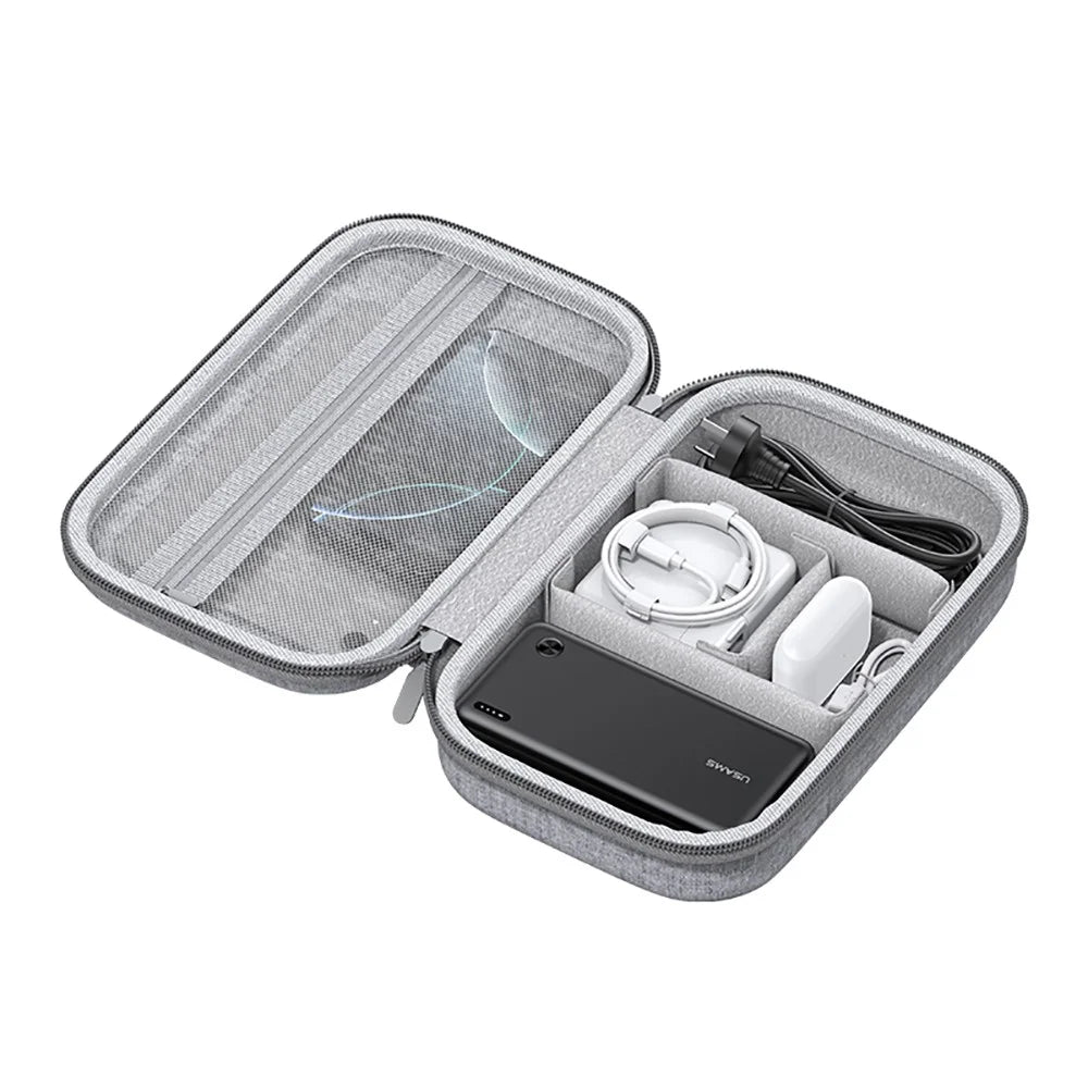 USAMS Jane05 10.6 Inch Storage Bag for Data Cable Earphone Power Bank EVA Hard Shell Digital Accessories Carrying Pouch - 3