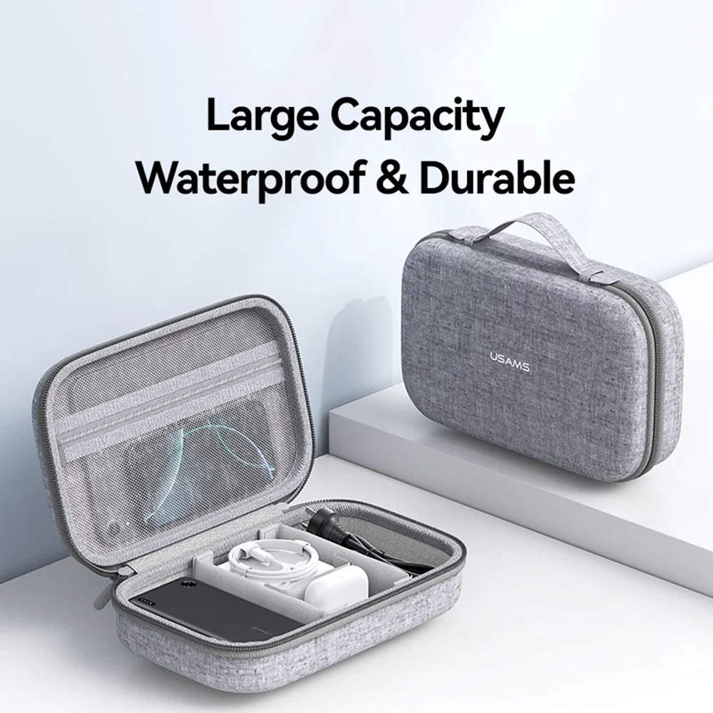 USAMS Jane05 10.6 Inch Storage Bag for Data Cable Earphone Power Bank EVA Hard Shell Digital Accessories Carrying Pouch - 6