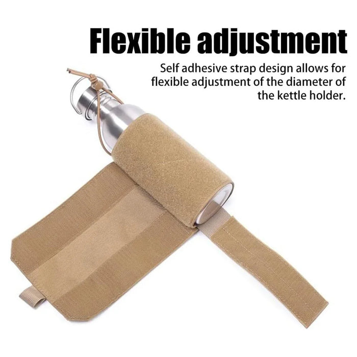 Adjustable Nylon MOLLE Waist Water Bottle Holder for Running Cycling Outdoor Kettle Carrier - Khaki - 2