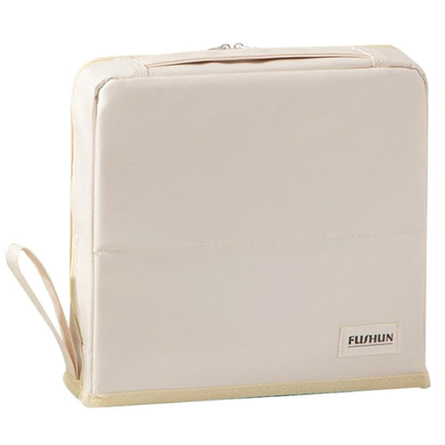 PU Cosmetic Bag Large Capacity Handheld Portable Travel Toiletry Pouch Makeup Organizer - White - 1