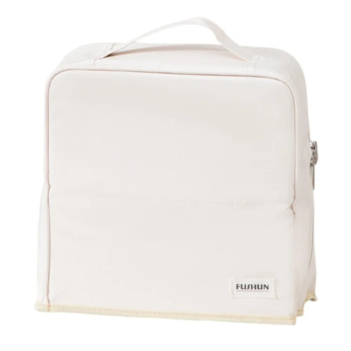 Travel Makeup Bag Large Capacity Waterproof PU Cosmetic Storage Bag with Mirror - White - 1