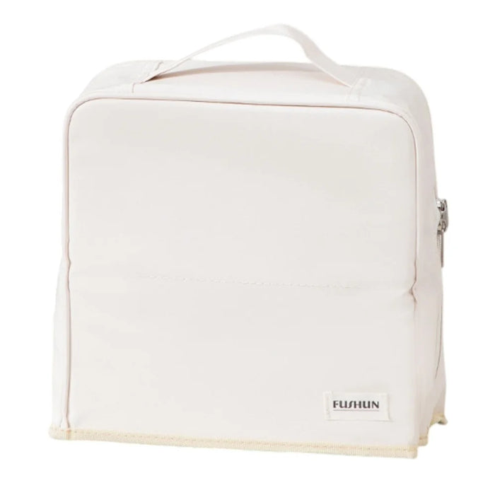 Travel Makeup Bag Large Capacity Waterproof PU Cosmetic Storage Bag with Mirror - White - 1