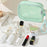Mesh Cosmetic Bag Pearl Pull Head Zipper Toiletry Organizer Makeup Storage Pouch for Travel Daily Use - Green - 3