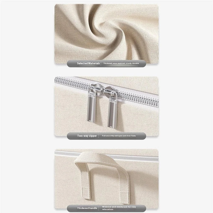 Size S Cotton Linen Storage Bag with Dual Handles for Bedroom Organization Moving Packing, 35 x 25 x 20cm - 6