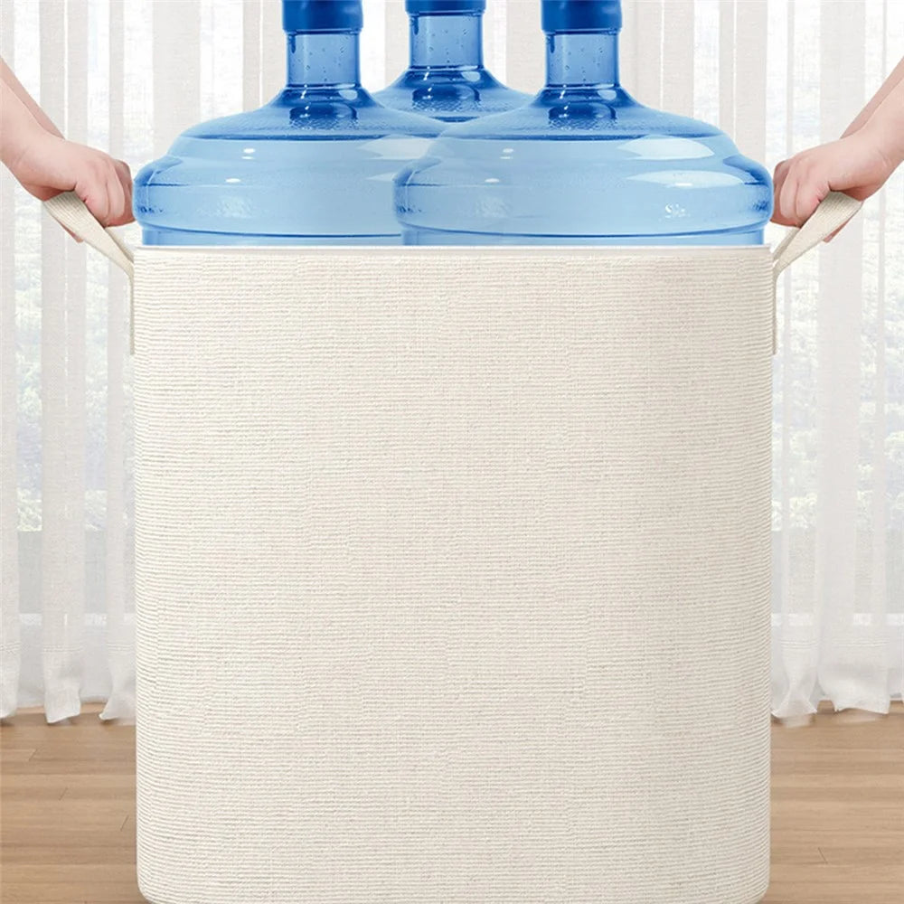 Size M Cotton Linen Storage Bag with Dual Handles for Bedroom Organization Moving Packing, 50 x 40 x 50cm - 3