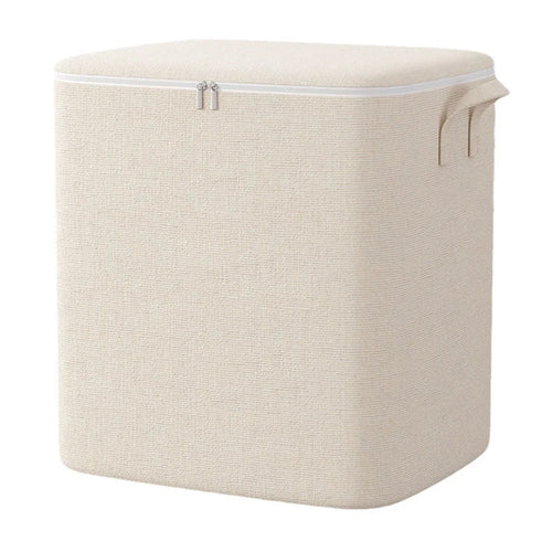 50 x 50 x 60cm Large Zippered Cotton Linen Storage Bag for Bedding Clothes Organizer Pouch - 1