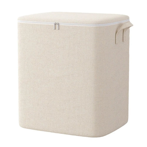60 x 50 x 70cm Large Zippered Cotton Linen Storage Bag for Bedding Clothes Organizer Pouch - 1