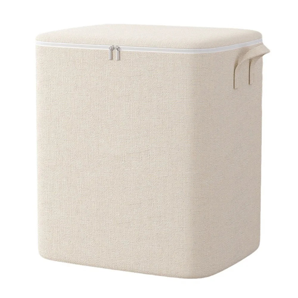 60 x 50 x 70cm Large Zippered Cotton Linen Storage Bag for Bedding Clothes Organizer Pouch - 1
