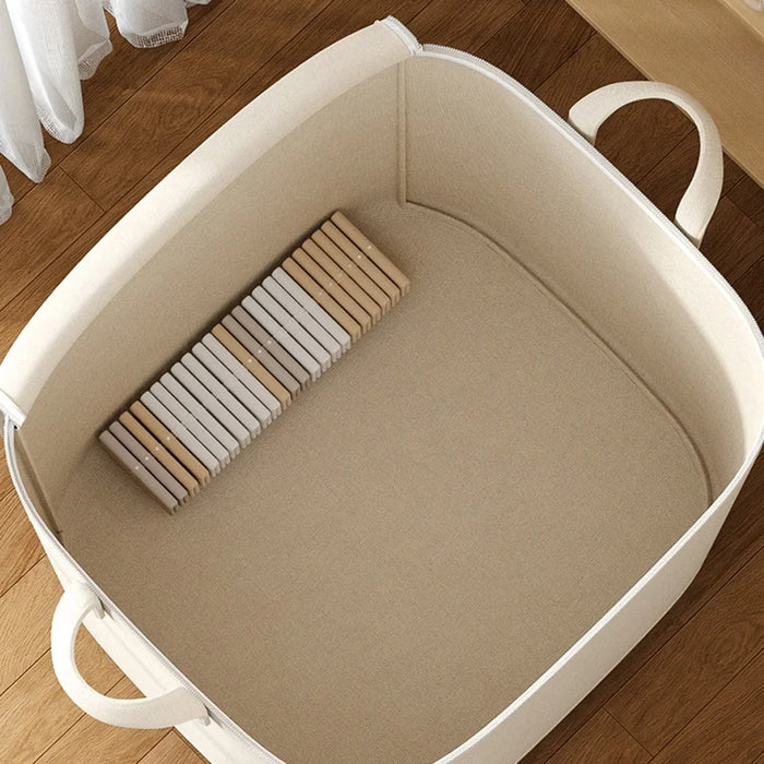 60 x 50 x 70cm Large Zippered Cotton Linen Storage Bag for Bedding Clothes Organizer Pouch - 2
