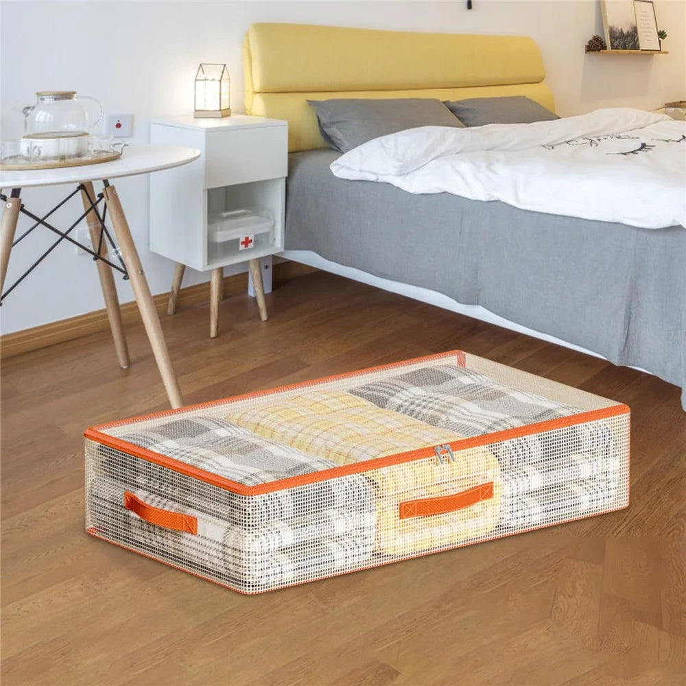 80 x 47 x 15cm Under Bed Storage Bag PVC Clear Organizer for Clothes Bedding Toys Dust-Proof - 5