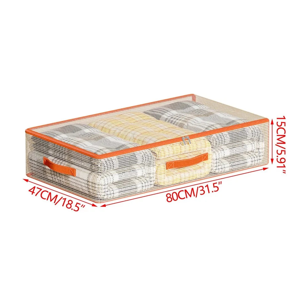 80 x 47 x 15cm Under Bed Storage Bag PVC Clear Organizer for Clothes Bedding Toys Dust-Proof - 6