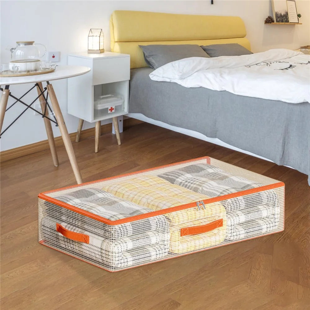 80 x 47 x 18cm Under Bed Storage Bag PVC Clear Organizer for Clothes Bedding Toys Dust-Proof - 4