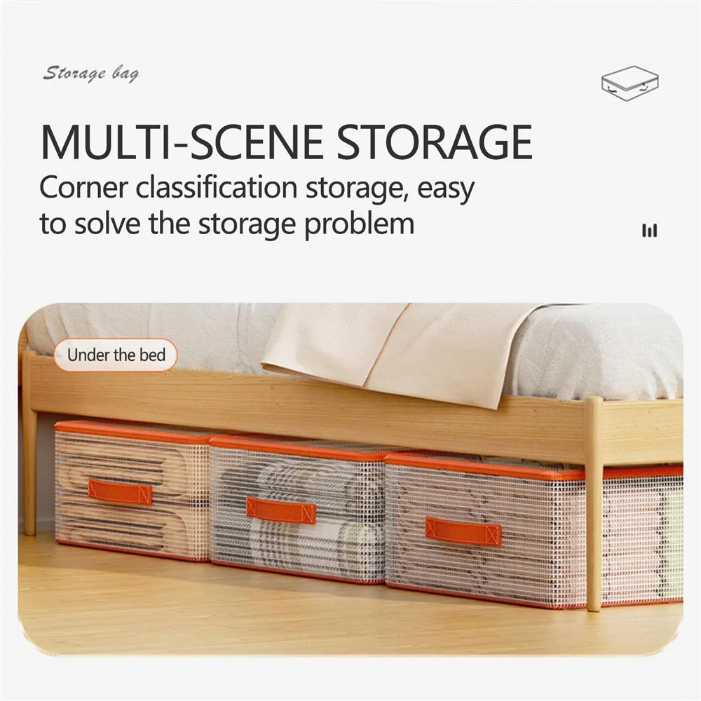 80 x 47 x 18cm Under Bed Storage Bag PVC Clear Organizer for Clothes Bedding Toys Dust-Proof - 5
