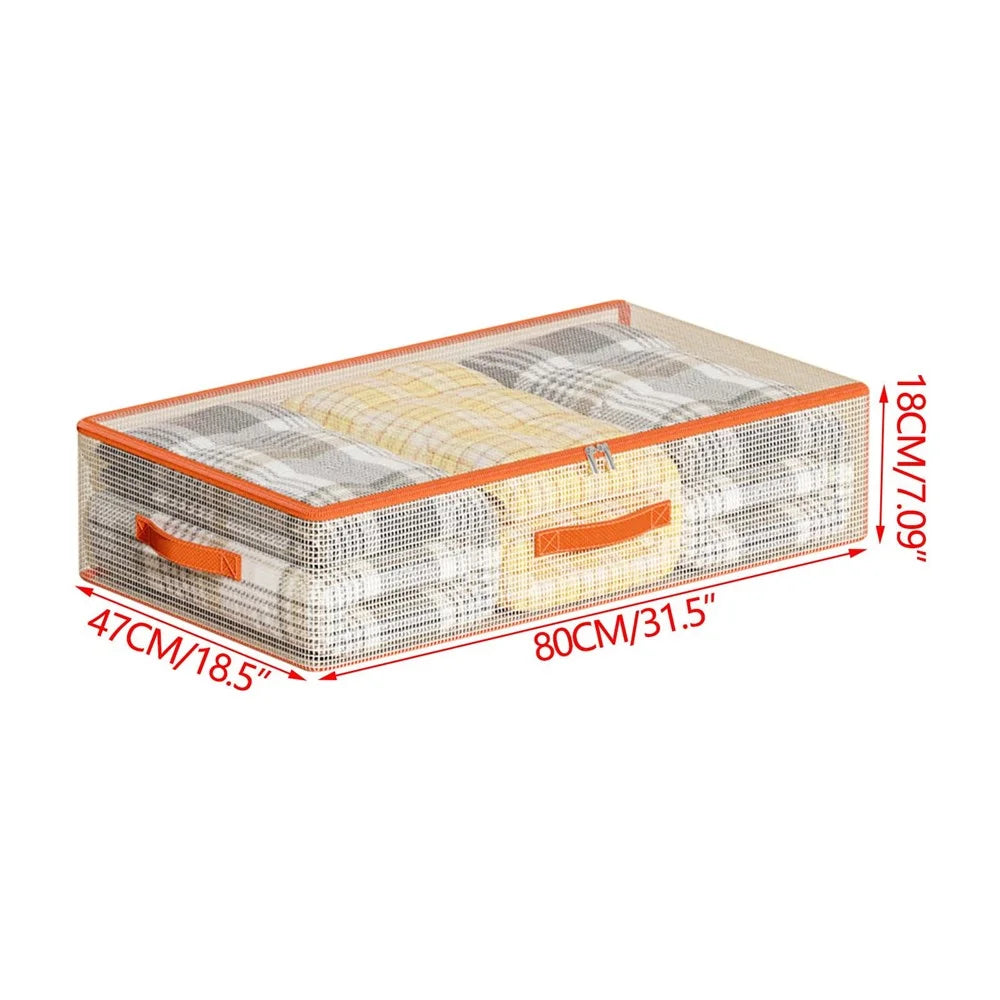 80 x 47 x 18cm Under Bed Storage Bag PVC Clear Organizer for Clothes Bedding Toys Dust-Proof - 6