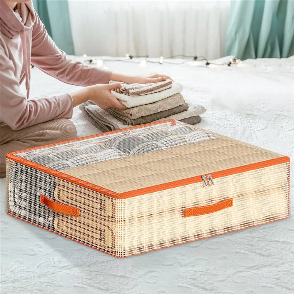 80 x 69 x 20cm Under Bed Storage Bag PVC Clear Organizer for Clothes Bedding Toys Dust-Proof - 3
