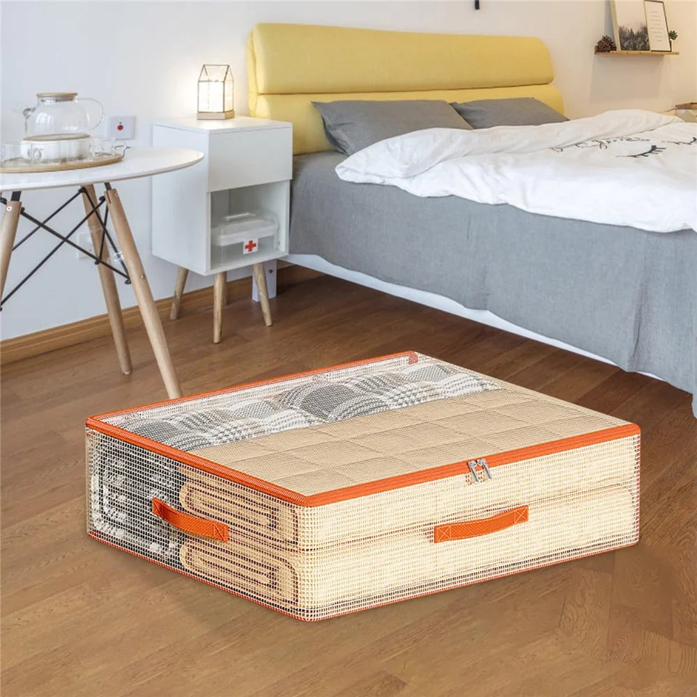 80 x 69 x 20cm Under Bed Storage Bag PVC Clear Organizer for Clothes Bedding Toys Dust-Proof - 4