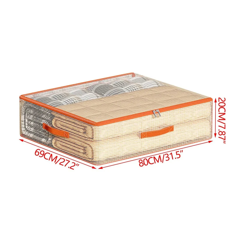 80 x 69 x 20cm Under Bed Storage Bag PVC Clear Organizer for Clothes Bedding Toys Dust-Proof - 5