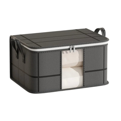 35 x 25 x 20cm Quilt Storage Bag Double Zipper Visible Window Clothes Container with Handle - 1