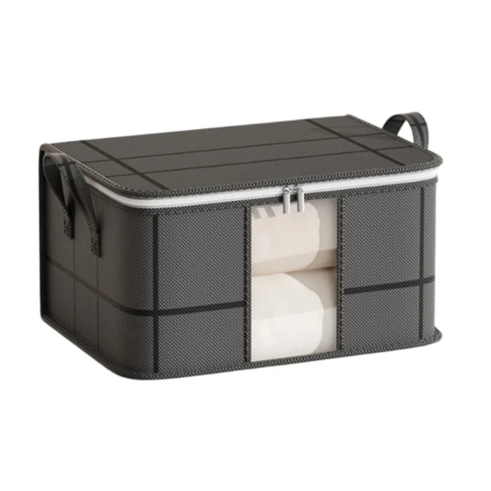 35 x 25 x 20cm Quilt Storage Bag Double Zipper Visible Window Clothes Container with Handle - 1