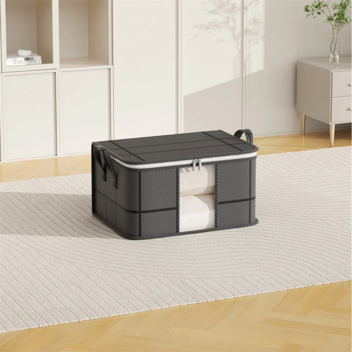 35 x 25 x 20cm Quilt Storage Bag Double Zipper Visible Window Clothes Container with Handle - 2