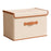 26 x 20 x 17cm Folding Storage Box with Lid Non-Woven Fabric Clothes Organizer, Beige - 1