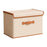 37 x 25 x 25cm Folding Storage Box with Lid Non-Woven Fabric Clothes Organizer, Beige - 1