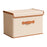 45 x 35 x 25cm Folding Storage Box with Lid Non-Woven Fabric Clothes Organizer, Beige - 1
