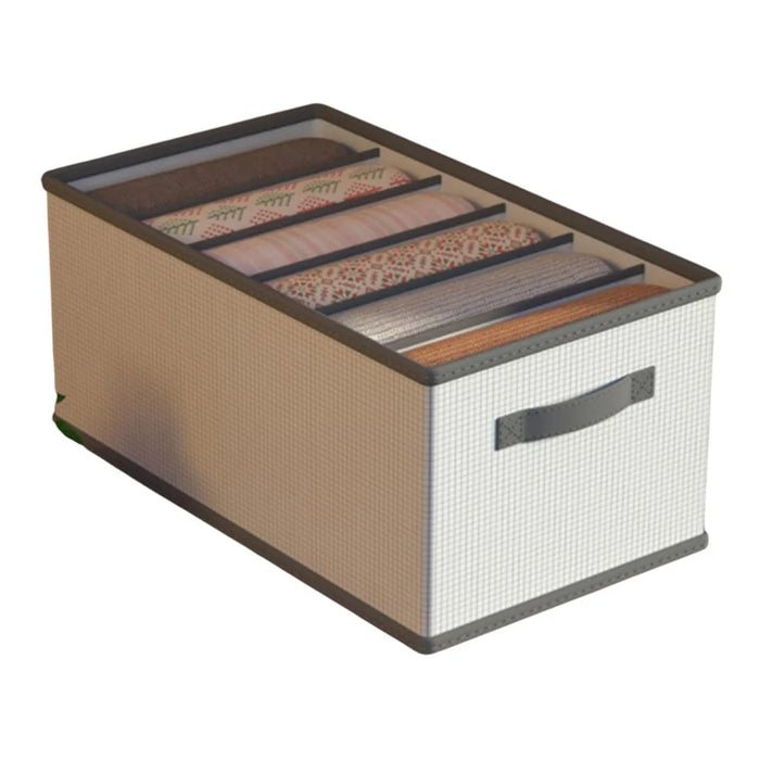 6 Grids Storage Bins Uncovered Organizer Container Foldable Bedroom Clothes Storage Box for Wardrobe Desktop, 44 x 25 x 17cm - 1