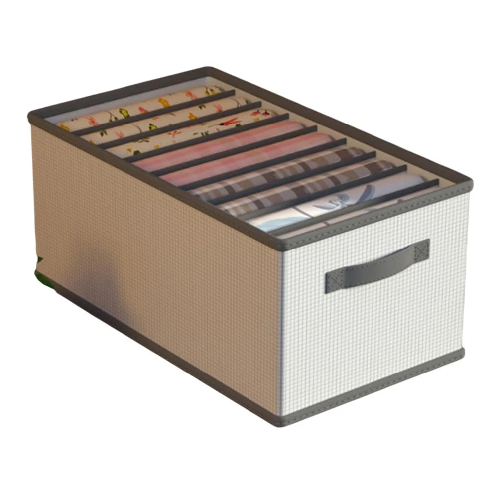 9 Grids Storage Bins Uncovered Organizer Container Foldable Bedroom Clothes Storage Box for Wardrobe Desktop, 44 x 25 x 17cm - 1
