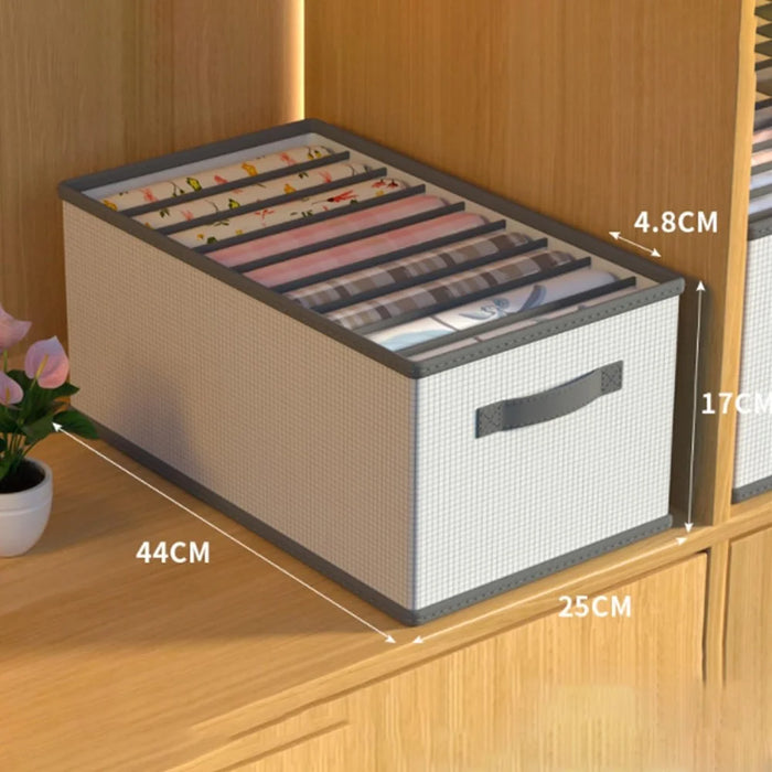 9 Grids Storage Bins Uncovered Organizer Container Foldable Bedroom Clothes Storage Box for Wardrobe Desktop, 44 x 25 x 17cm - 6