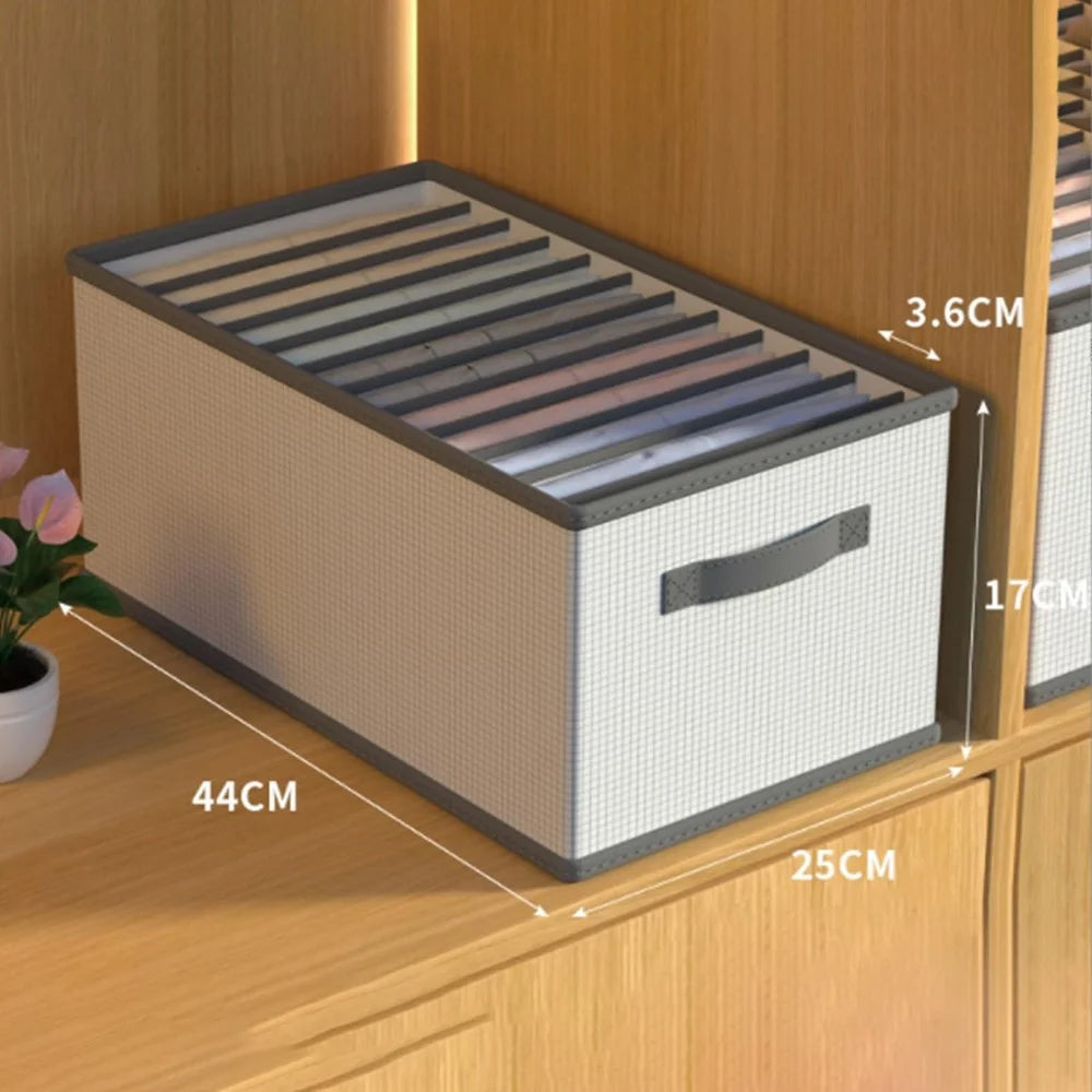 12 Grids Storage Bins Uncovered Organizer Container Foldable Bedroom Clothes Storage Box for Wardrobe Desktop, 44 x 25 x 17cm - 6